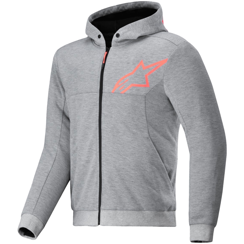 Sudadera de moto Alpinestars Chrome V2 Sport gris-naranja