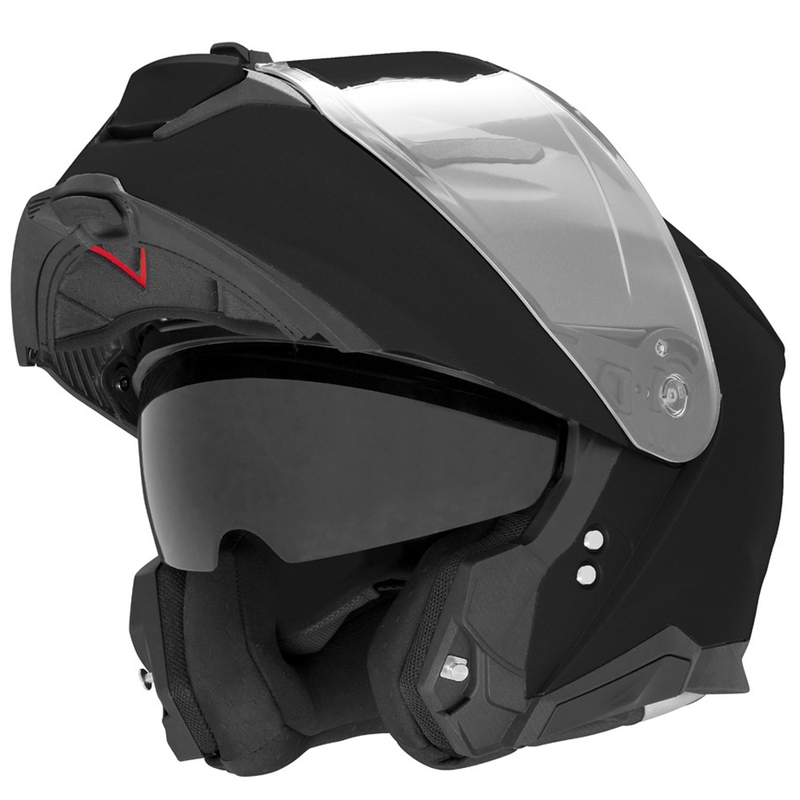 Casco de moto abatible NOX N967 negro brillante