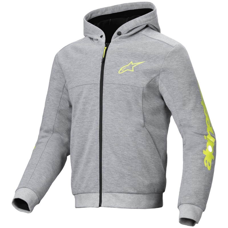 Sudadera de moto Alpinestars Chrome V2 Sport gris-amarilla