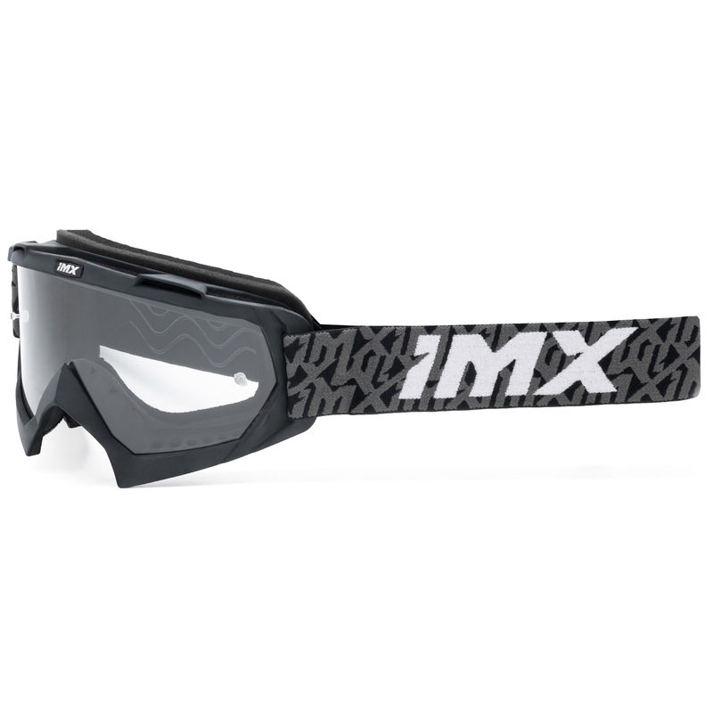 Gafas de motocross iMX Mud negro-gris-blanco con plexiglás transparente