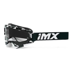 Gafas de motocross iMX Mud blanco-negro con plexiglás transparente