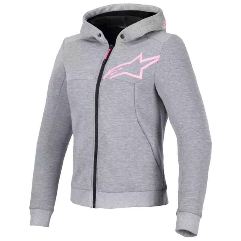 Chaqueta de moto para mujer Alpinestars Stella Chrome V2 Sport gris-rosa
