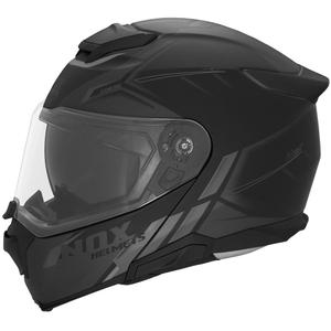 Casco de moto abatible NOX N967 Synchro negro mate-gris