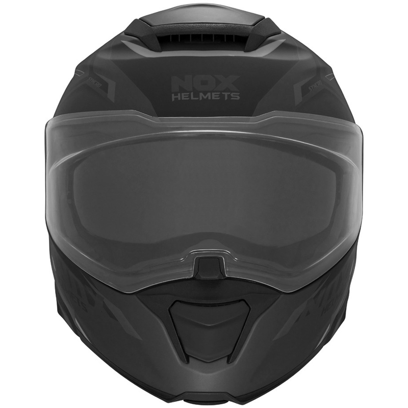 Casco de moto abatible NOX N967 Synchro negro mate-gris