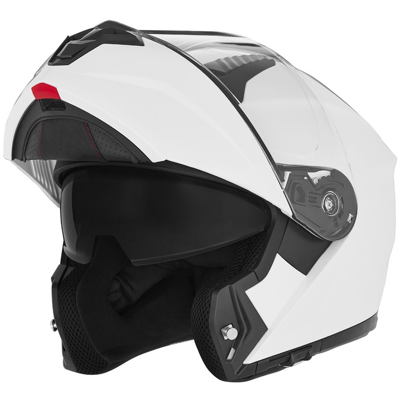 Casco de moto abatible NOX N968 blanco perla