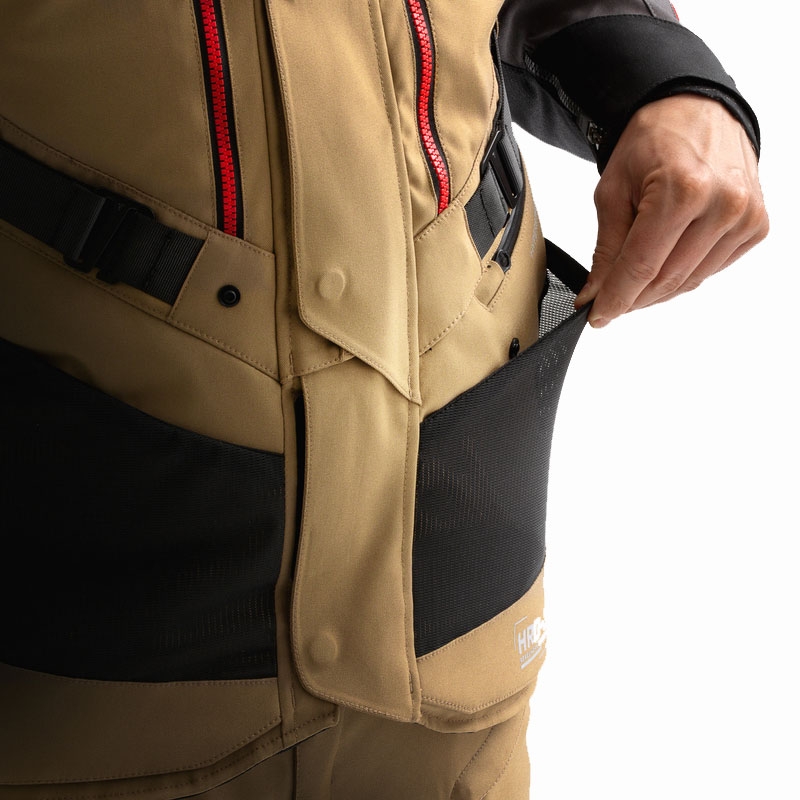 Chaqueta de moto Rebelhorn Hardy 3.0 beige-gris-rojo