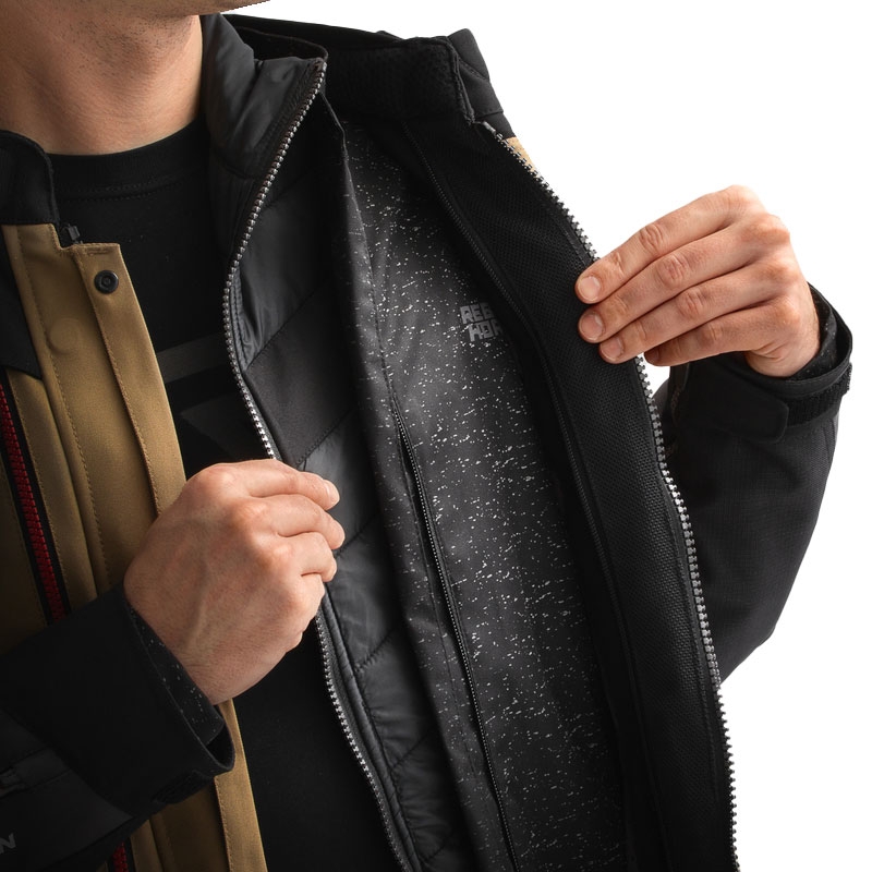 Chaqueta de moto Rebelhorn Hardy 3.0 beige-gris-rojo