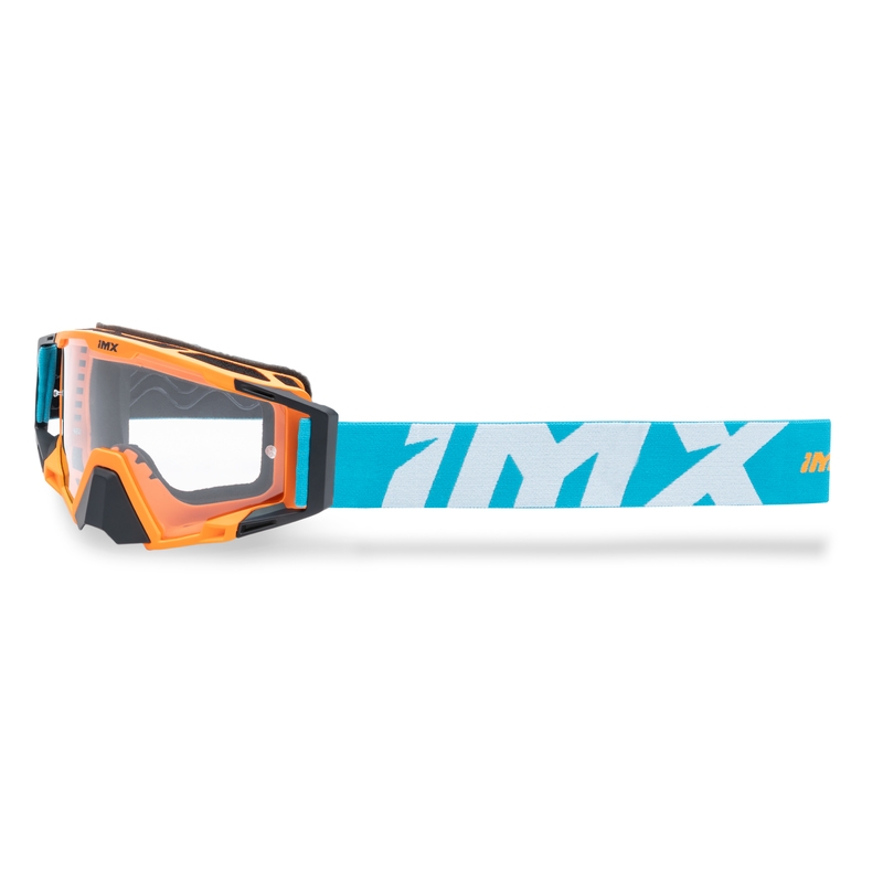 Gafas de motocross iMX Sand naranja-azul-blanco con plexiglás de iridio