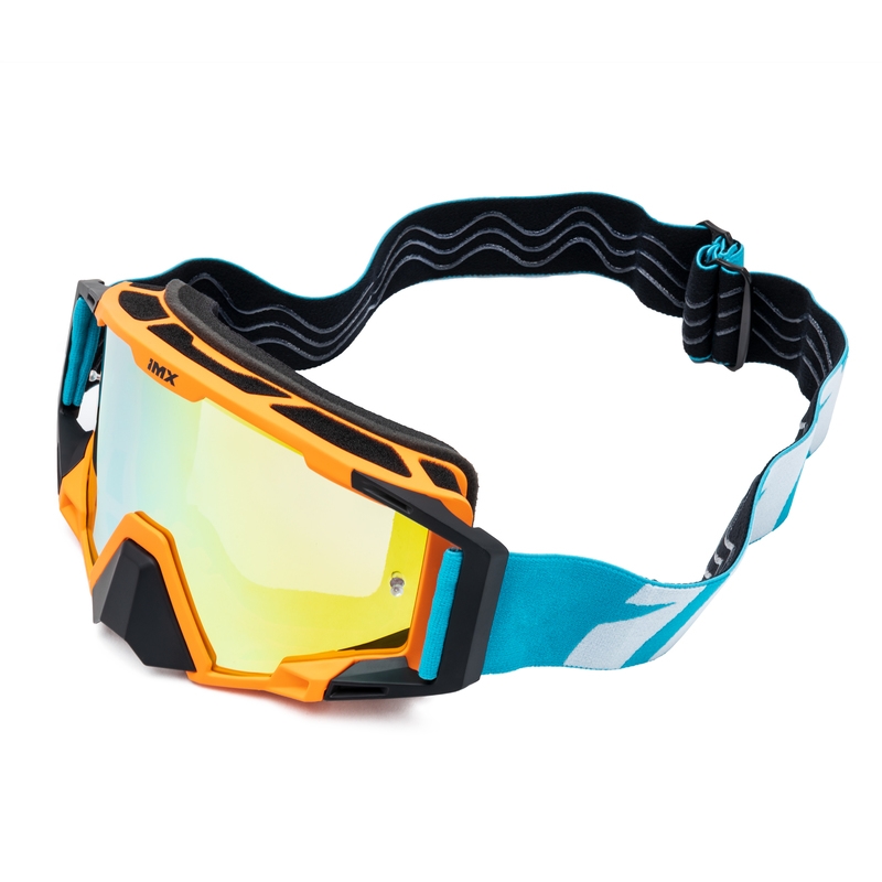 Gafas de motocross iMX Sand naranja-azul-blanco con plexiglás de iridio