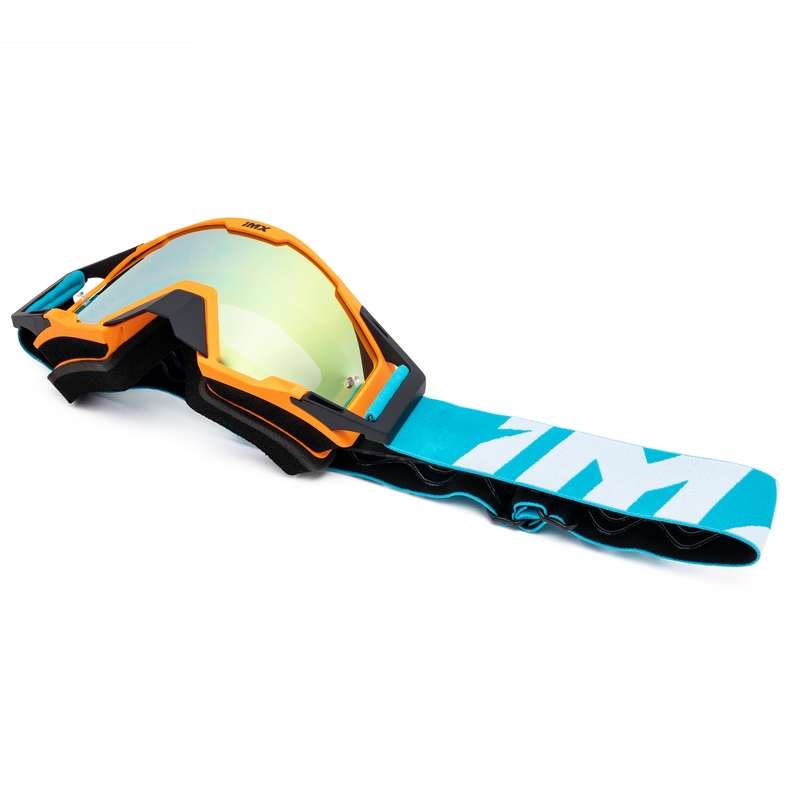 Gafas de motocross iMX Sand naranja-azul-blanco con plexiglás de iridio