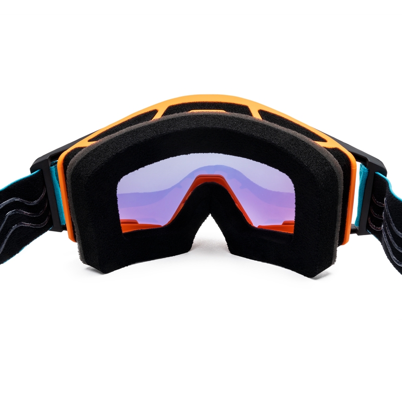Gafas de motocross iMX Sand naranja-azul-blanco con plexiglás de iridio