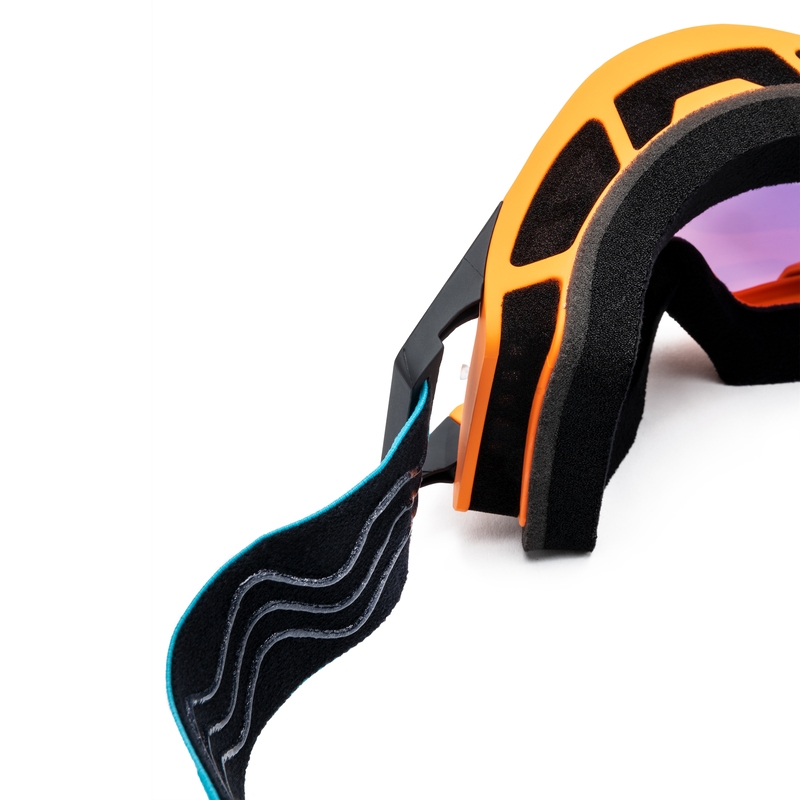 Gafas de motocross iMX Sand naranja-azul-blanco con plexiglás de iridio