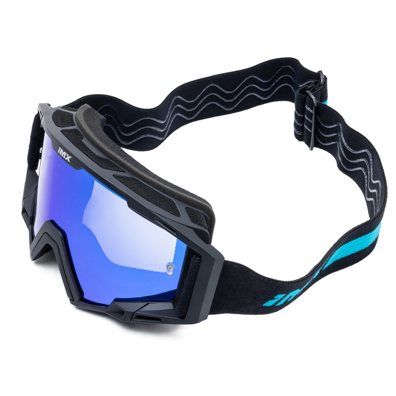Gafas de motocross iMX Sand negro-azul con plexiglás azul iridio