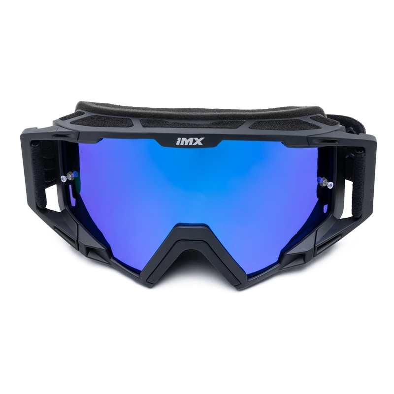 Gafas de motocross iMX Sand negro-azul con plexiglás azul iridio
