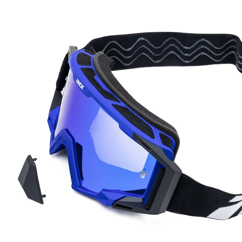 Gafas de motocross iMX Sand negro-azul con plexiglás de iridio