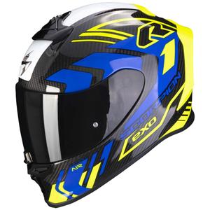 Casco integral Scorpion EXO-R1 EVO Carbon Air Supra negro-amarillo fluo-azul