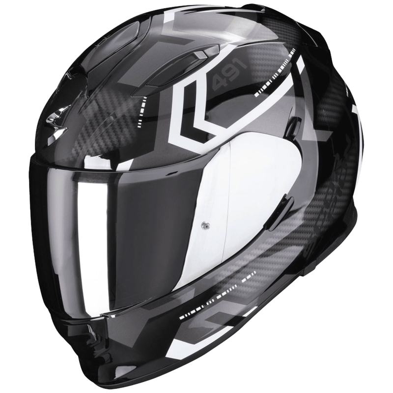 Casco integral SCORPION EXO-491 SPIN negro-blanco en oferta liquidación