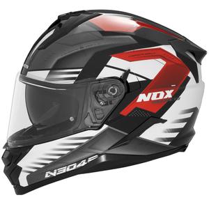 Casco integral de moto NOX N304S CARVER negro-blanco-rojo