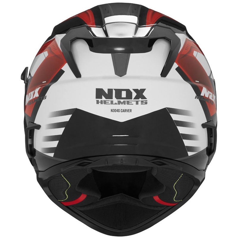 Casco integral de moto NOX N304S CARVER negro-blanco-rojo