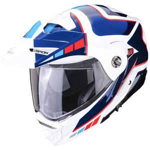 Casco de moto SCORPION ADX-2 CAMINO perla blanco-azul-rojo liquidación