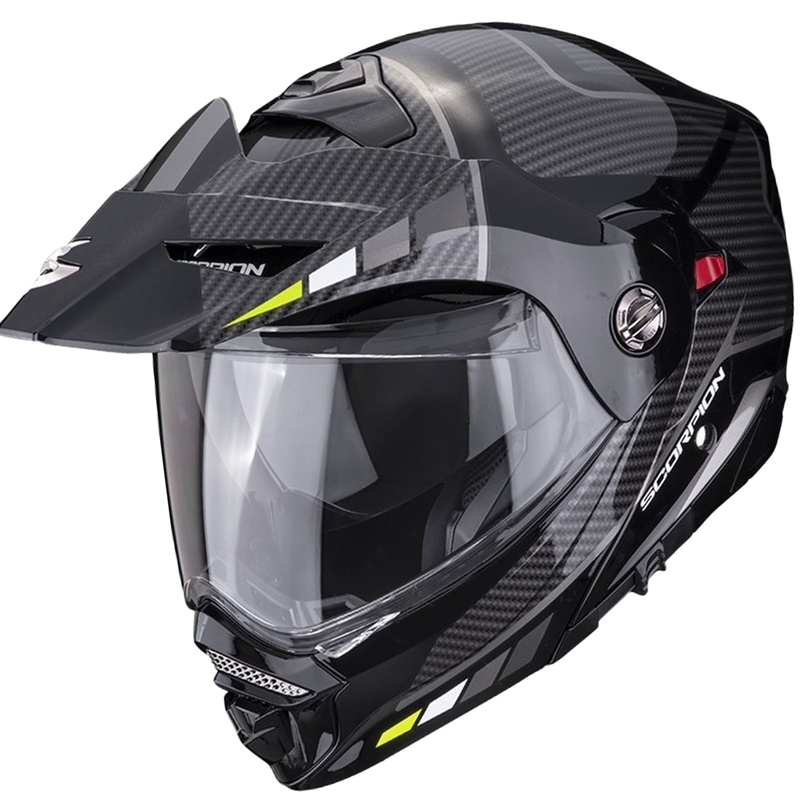 Casco de moto SCORPION ADX-2 CAMINO negro-plata-amarillo fluo en oferta liquidación