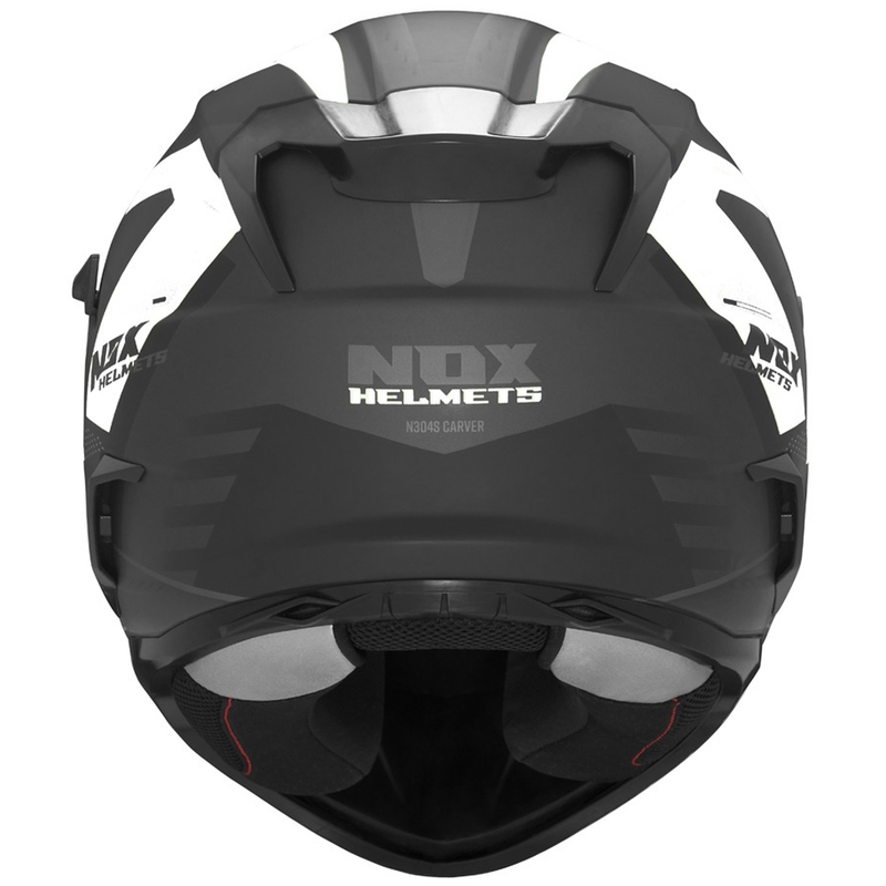 Casco integral de moto NOX N304S CARVER negro mate-blanco