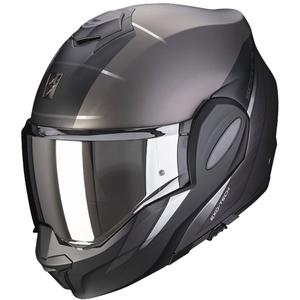 Casco de moto plegable Scorpion EXO-TECH PRIMUS plata mate-negro