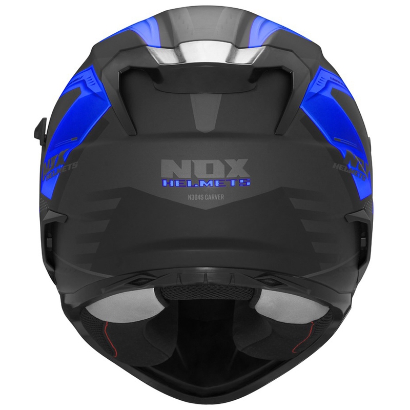 Casco integral de moto NOX N304S CARVER negro mate-azul