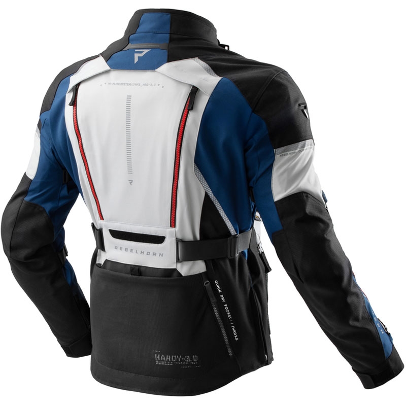 Chaqueta de moto Rebelhorn Hardy 3.0 azul-gris-rojo