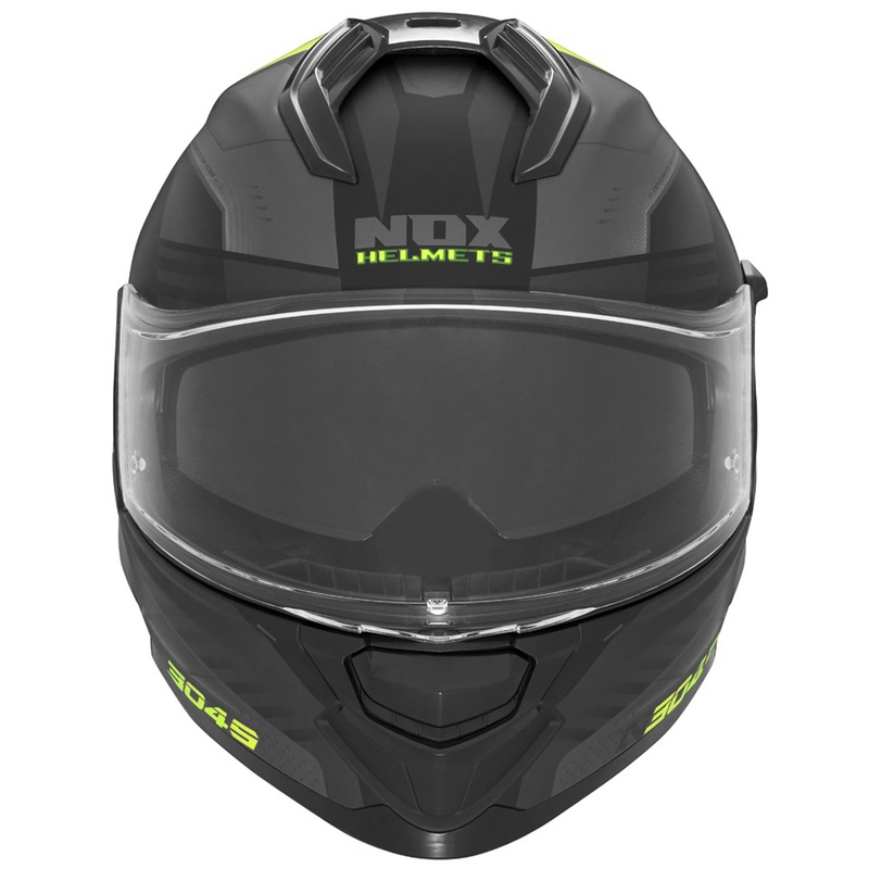 Casco integral de moto NOX N304S CARVER negro mate-amarillo