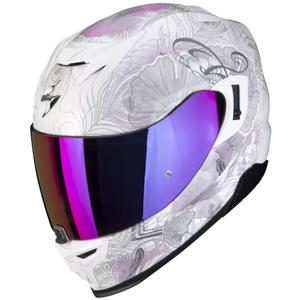 Casco integral de moto Scorpion EXO-520 EVO Air Melrose blanco perla-rosa