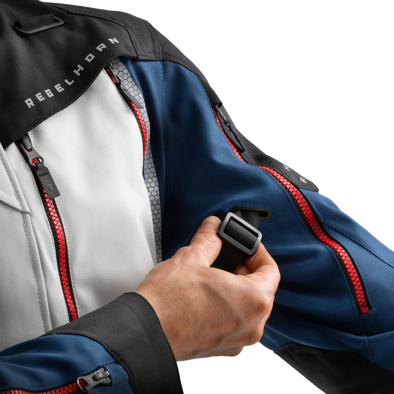 Chaqueta de moto Rebelhorn Hardy 3.0 azul-gris-rojo