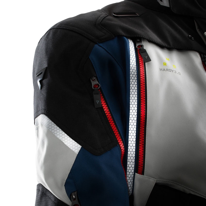 Chaqueta de moto Rebelhorn Hardy 3.0 azul-gris-rojo