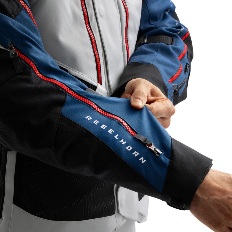 Chaqueta de moto Rebelhorn Hardy 3.0 azul-gris-rojo