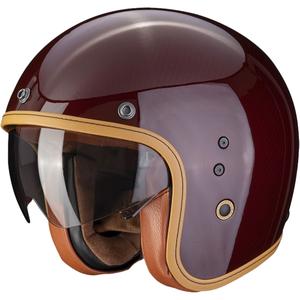 Casco abierto Scorpion Belfast Evo Carbon rojo brillante