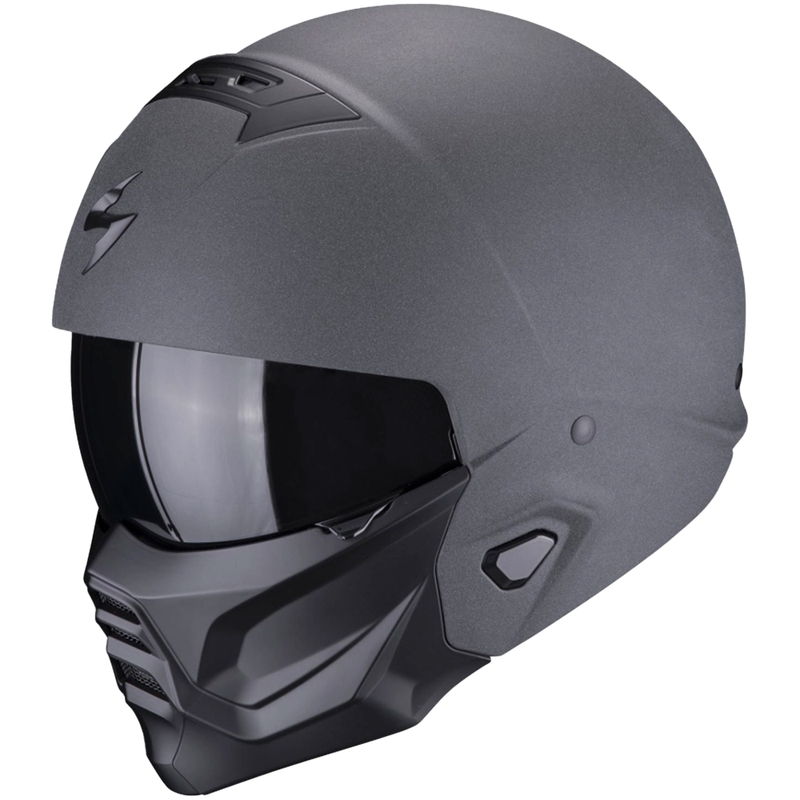 Casco abierto con máscara Scorpion EXO-COMBAT II Gris oscuro grafito sólido