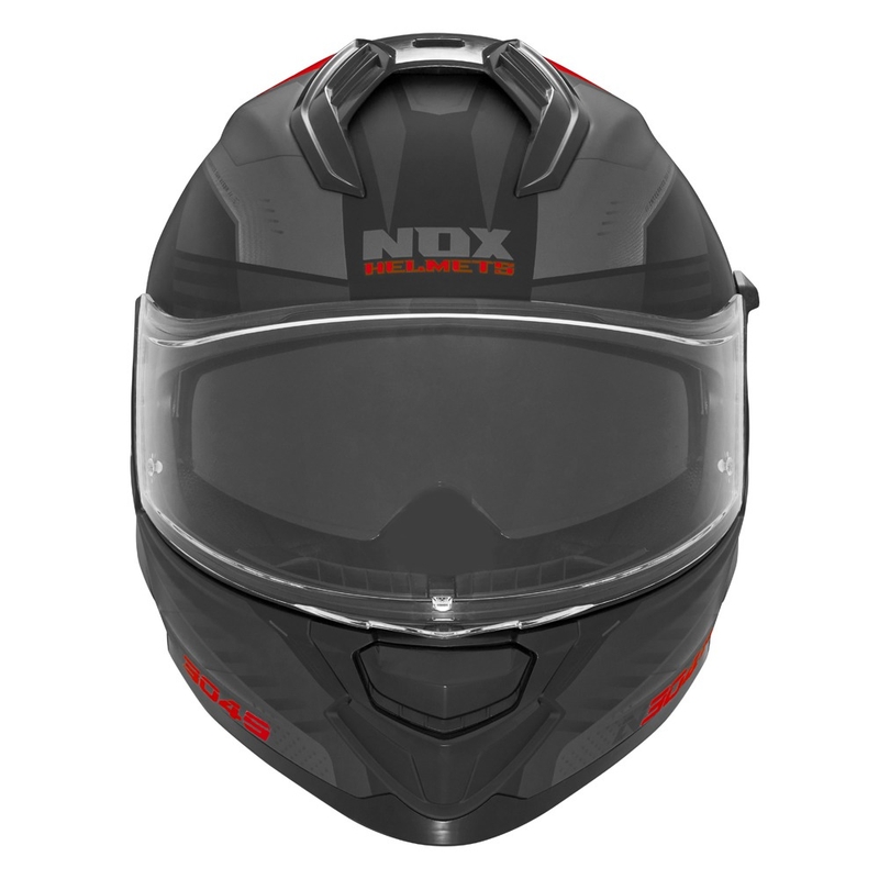 Casco integral de moto NOX N304S CARVER negro mate-rojo