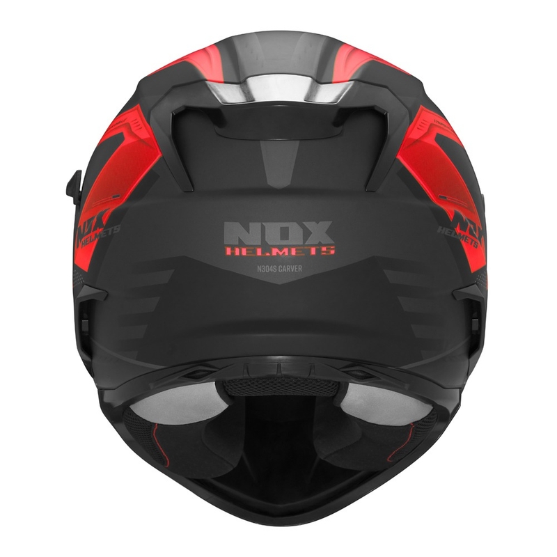 Casco integral de moto NOX N304S CARVER negro mate-rojo