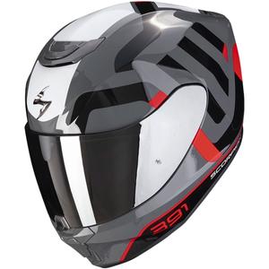 Casco integral de moto Scorpion EXO-391 Arok gris-rojo-negro