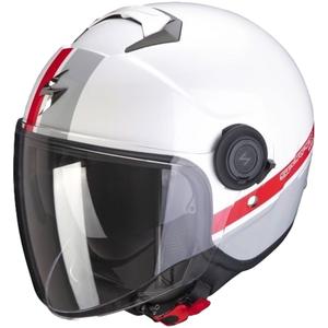Casco de moto SCORPION EXO-CITY STRADA blanco-plata-rojo