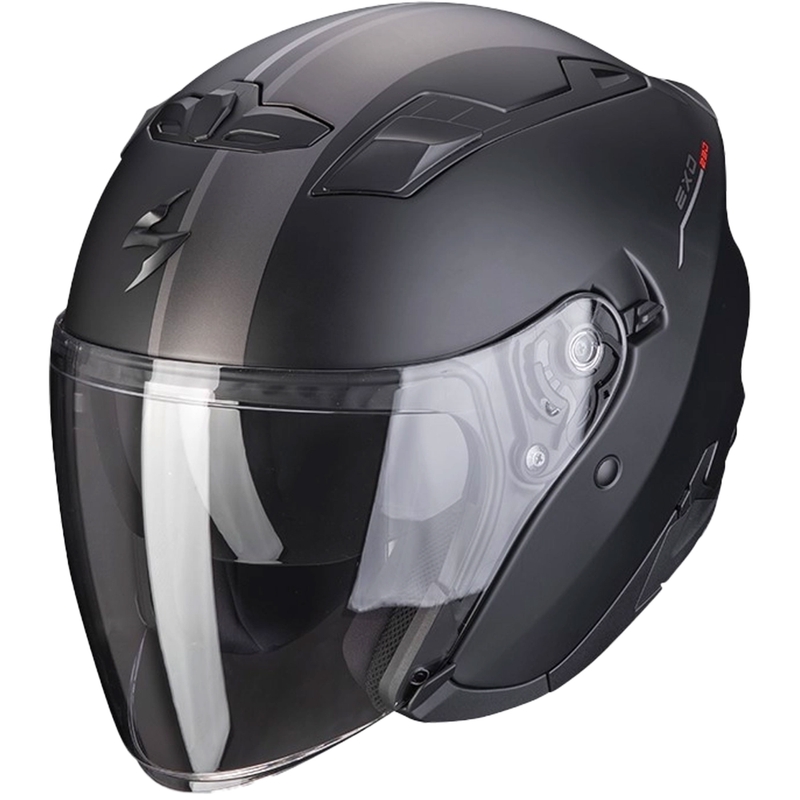 Casco abierto Scorpion EXO-230 SR negro-plata-rojo mate