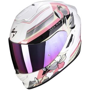 Casco integral de moto Scorpion EXO-1400 EVO Air Gaia perla blanco-rosa
