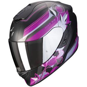 Casco integral de moto Scorpion EXO-1400 EVO Air Gaia negro y rosa mate