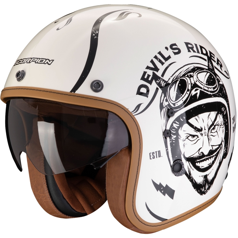 Casco de moto abierto Scorpion Belfast Evo ROMEO crema-negro liquidación