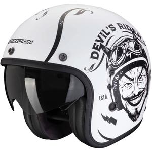 Casco de moto abierto Scorpion Belfast Evo ROMEO negro mate y blanco