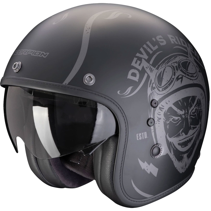 Casco de moto abierto Scorpion Belfast Evo ROMEO negro-plata mate liquidación