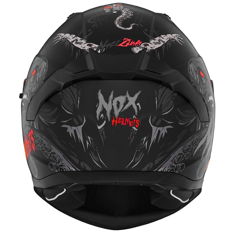 Casco integral de moto NOX N401 ZUMBI negro mate-rojo