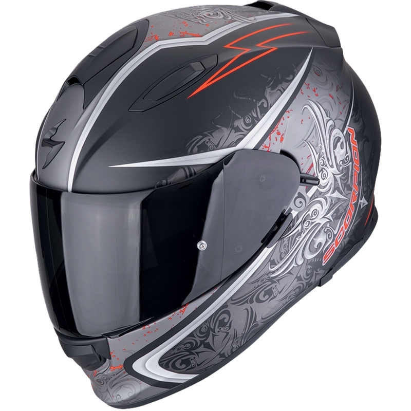 Casco integral de moto Scorpion EXO-491 RUN negro mate-rojo