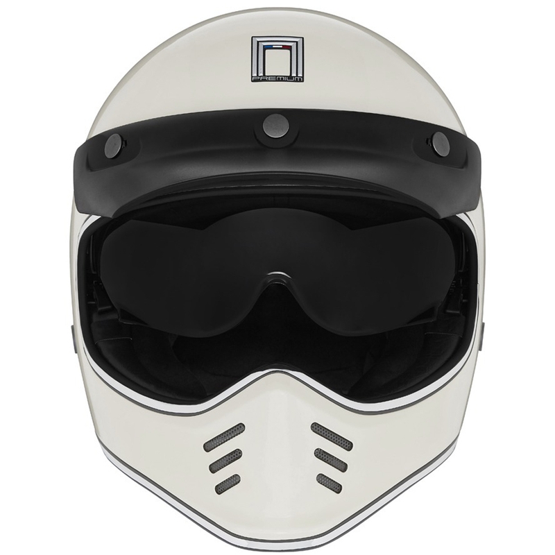 Casco integral de moto NOX PREMIUM SEVENTY II blanco marfil
