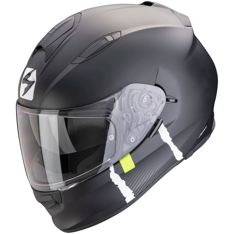 Casco integral de moto Scorpion EXO-491 CODE negro mate-plata liquidación
